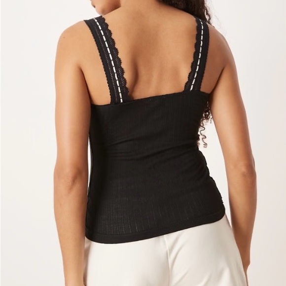 Free People Intimately Black Ribbed Top - Picture 2 of 8